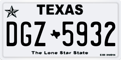 TX license plate DGZ5932