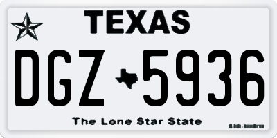 TX license plate DGZ5936