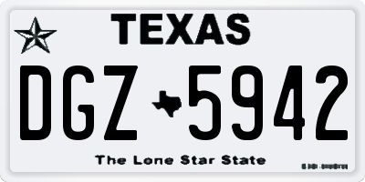 TX license plate DGZ5942