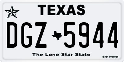 TX license plate DGZ5944