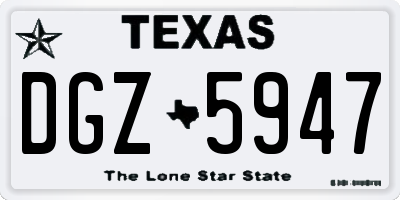 TX license plate DGZ5947