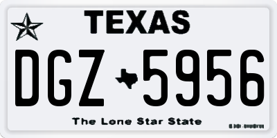 TX license plate DGZ5956