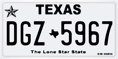 TX license plate DGZ5967