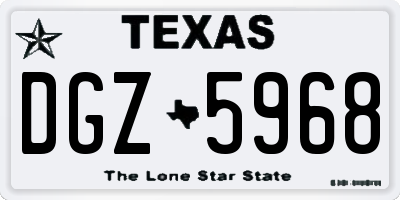 TX license plate DGZ5968