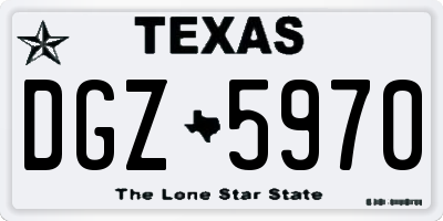TX license plate DGZ5970