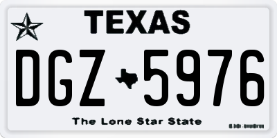 TX license plate DGZ5976
