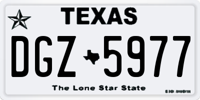 TX license plate DGZ5977