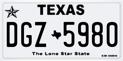 TX license plate DGZ5980