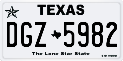 TX license plate DGZ5982