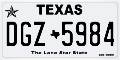 TX license plate DGZ5984