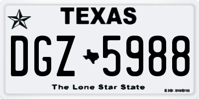 TX license plate DGZ5988