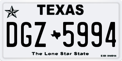 TX license plate DGZ5994