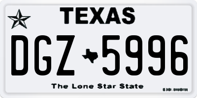 TX license plate DGZ5996