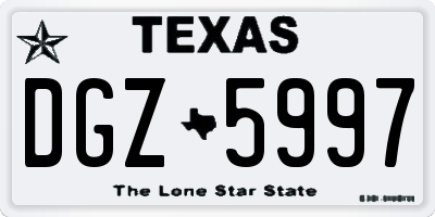 TX license plate DGZ5997