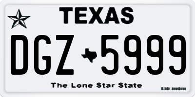 TX license plate DGZ5999