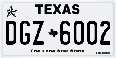 TX license plate DGZ6002