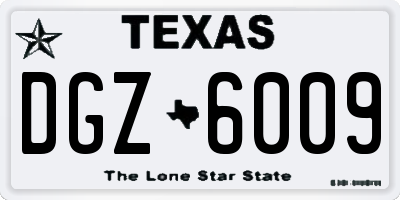 TX license plate DGZ6009