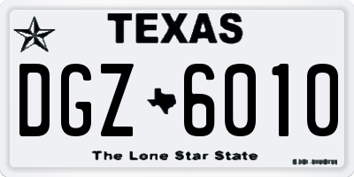 TX license plate DGZ6010