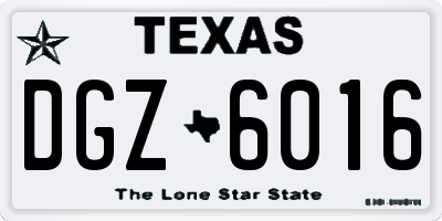 TX license plate DGZ6016