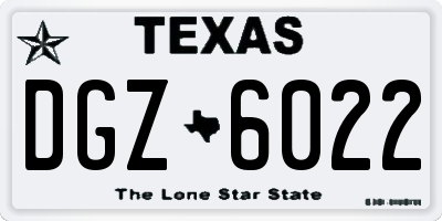 TX license plate DGZ6022