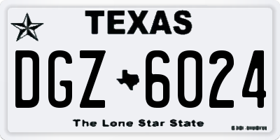 TX license plate DGZ6024