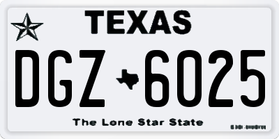TX license plate DGZ6025