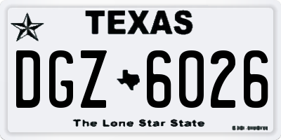 TX license plate DGZ6026