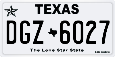 TX license plate DGZ6027