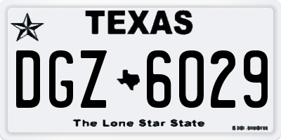 TX license plate DGZ6029