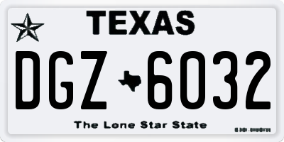 TX license plate DGZ6032