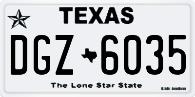 TX license plate DGZ6035