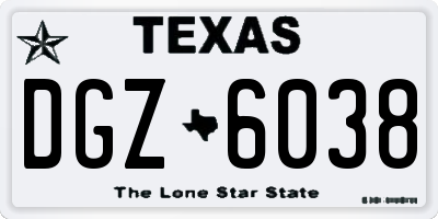 TX license plate DGZ6038