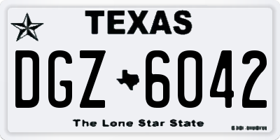 TX license plate DGZ6042