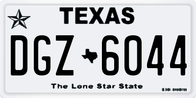 TX license plate DGZ6044