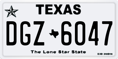 TX license plate DGZ6047