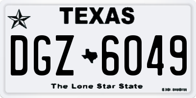 TX license plate DGZ6049