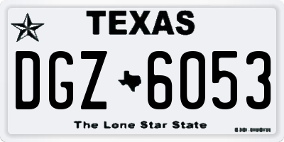 TX license plate DGZ6053