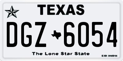 TX license plate DGZ6054