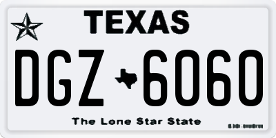 TX license plate DGZ6060