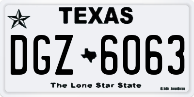 TX license plate DGZ6063