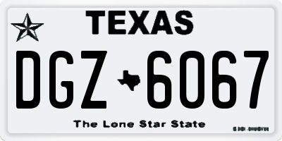 TX license plate DGZ6067