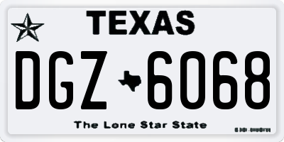 TX license plate DGZ6068