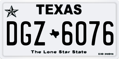 TX license plate DGZ6076