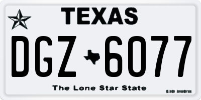 TX license plate DGZ6077