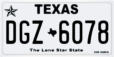 TX license plate DGZ6078