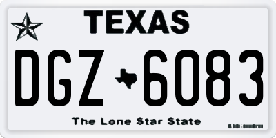 TX license plate DGZ6083