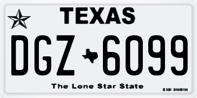 TX license plate DGZ6099