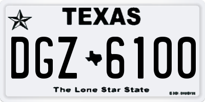 TX license plate DGZ6100
