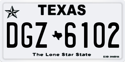 TX license plate DGZ6102