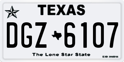 TX license plate DGZ6107